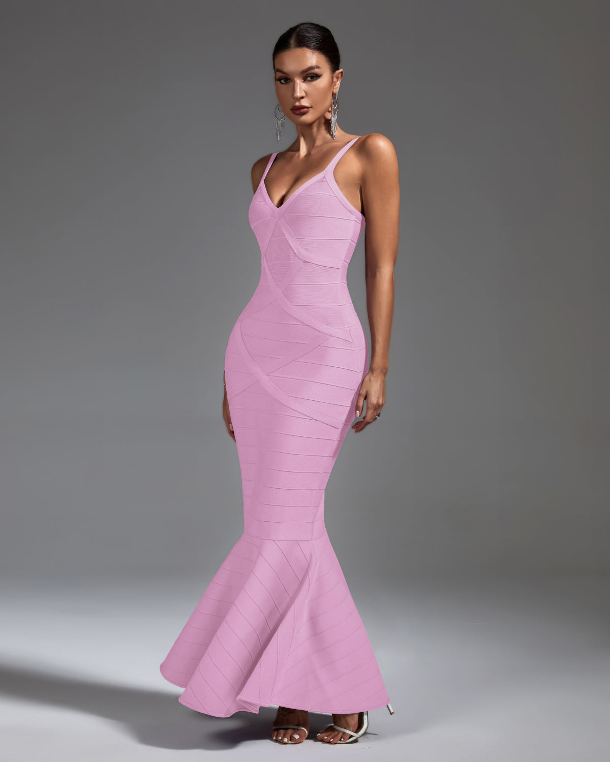 Strappy Fishtail Backless Maxi Bandage Dress