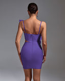Asymmetric Ruffled Mini Bandage Dress