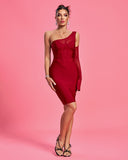 Open Back Mesh Cutout Bandage Dress