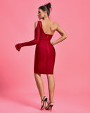 Open Back Mesh Cutout Bandage Dress