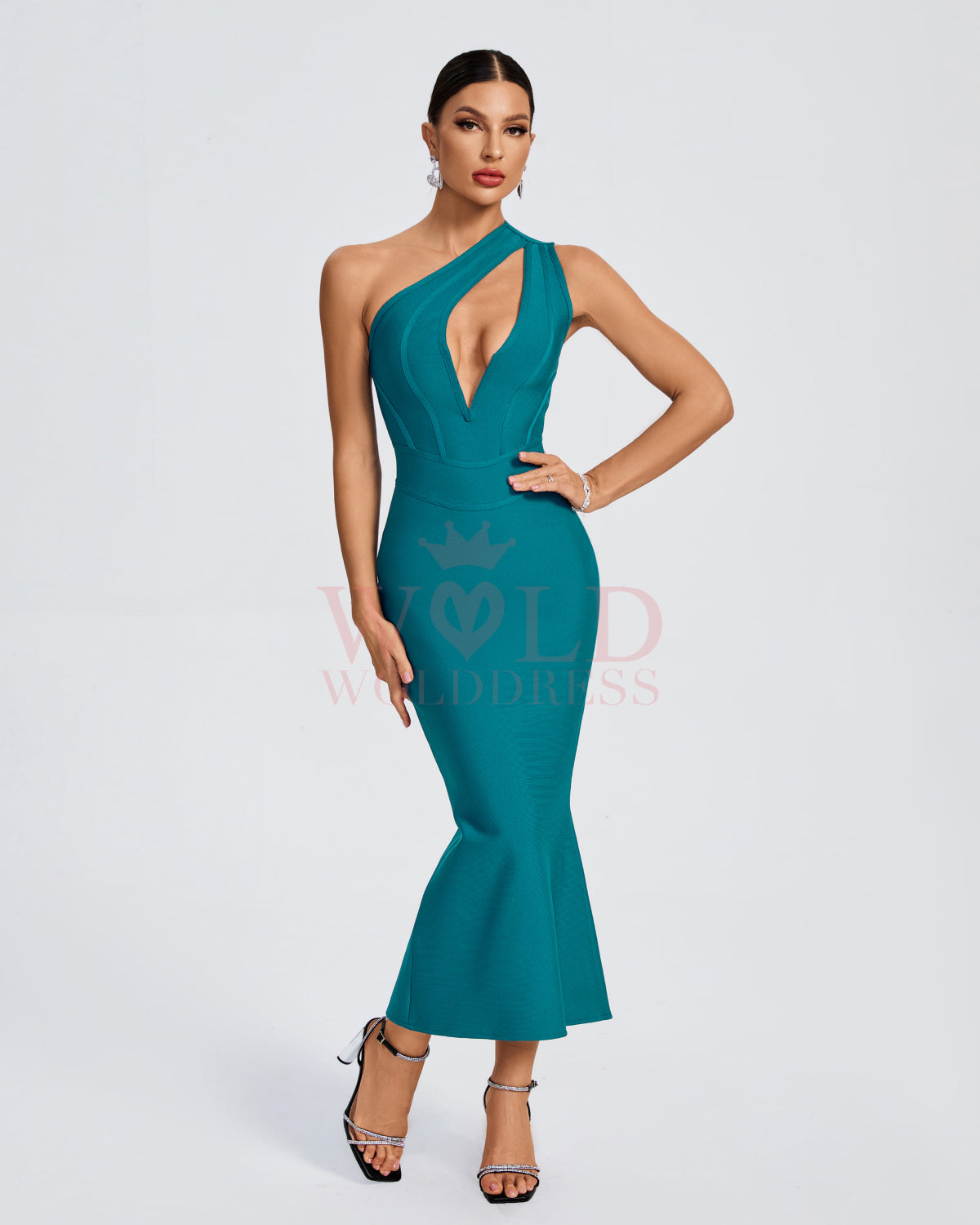 One Shoulder Hollow-Out Bandage Dress
