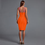 Strappy Sleeveless Midi Splicing Bandage Dress