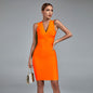 V Neck Sleeveless Simple Mini Bandage Dress