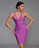 Backless Stripe Bandage Dress