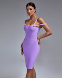 Elegant Strappy Midi Bandage Dress