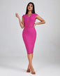 V Neck Cutout Midi Bandage Dress