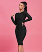 Round Neck Backless Midi Bandage Dress