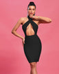 Halter Sleeveless Cut Out Midi Bandage Dress