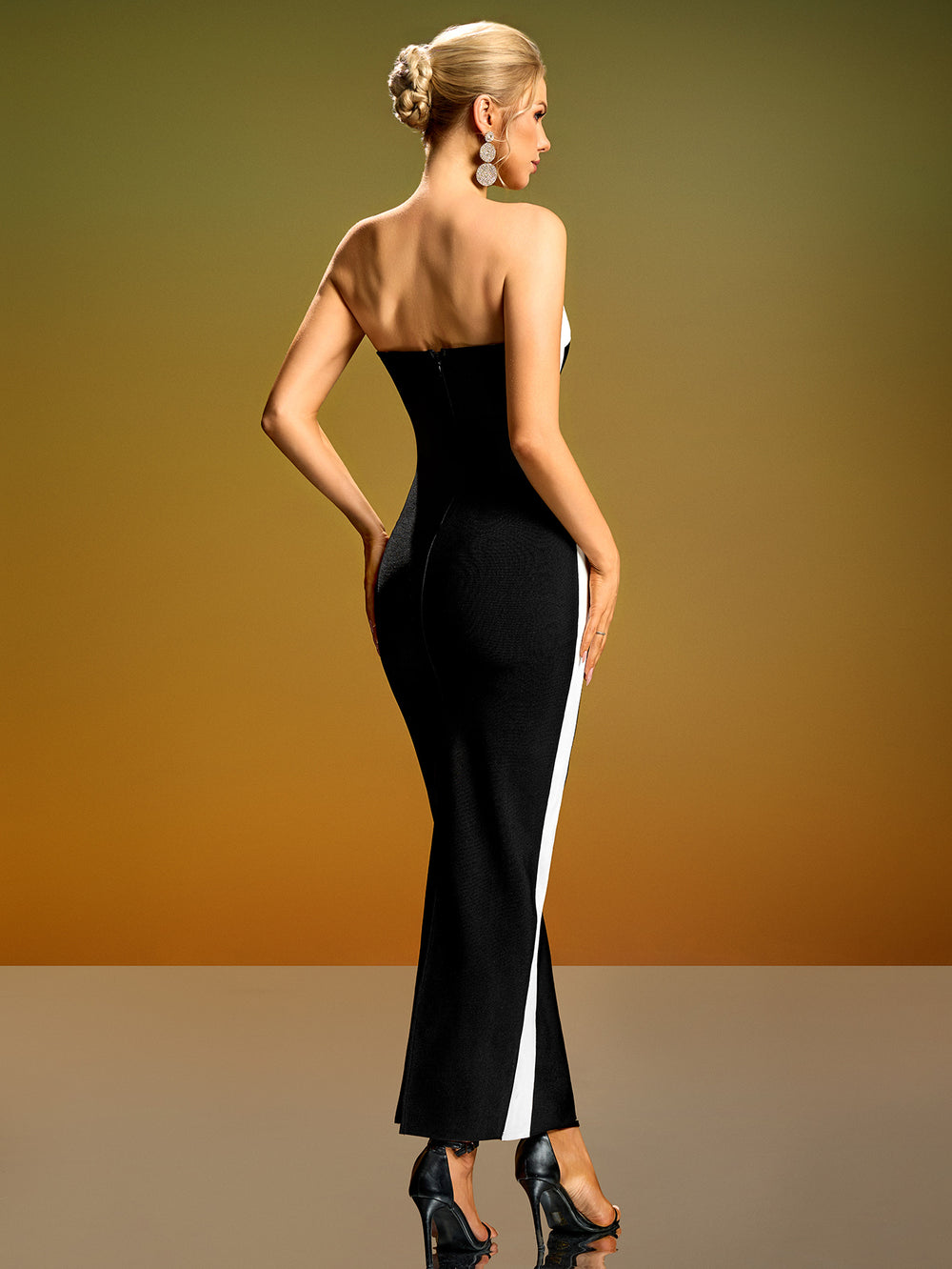 Black White Bandage Dress PP02075