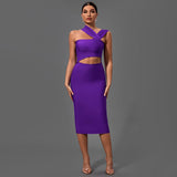 Sleeveless Cut Out Over Knee Bandage Dress