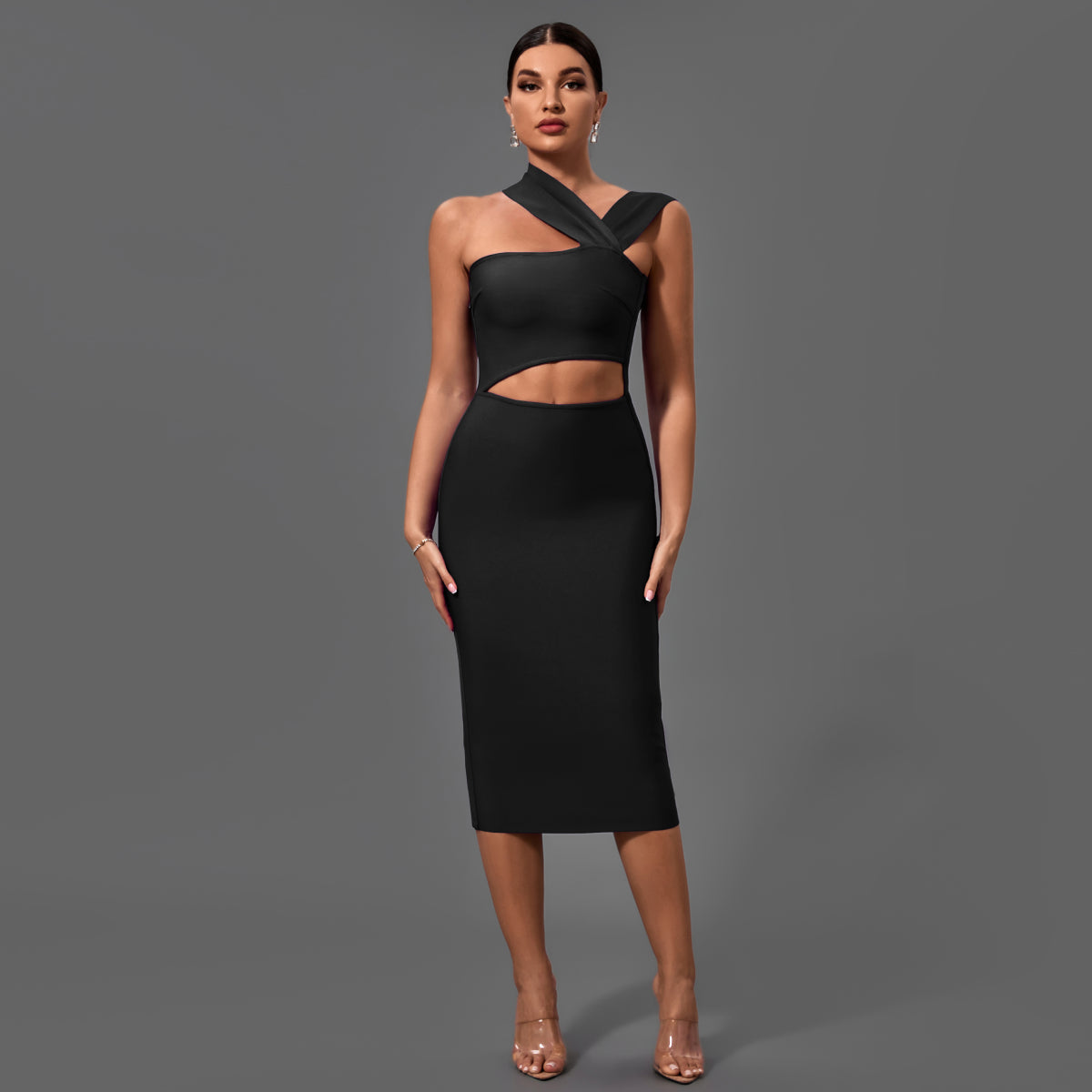 Sleeveless Cut Out Over Knee Bandage Dress