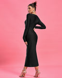 Crystal-Embellished Bandage Long Dress