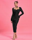 Crystal-Embellished Bandage Long Dress
