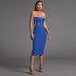 Strapless Drill Chain Midi Bandage Dress