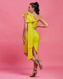 Bowknot Asymmetrical Sleeveless Bandage Dress