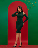 Cutout Back Midi Bandage Dress