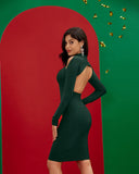 Cutout Back Midi Bandage Dress