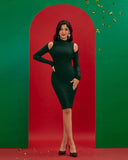 Cutout Back Midi Bandage Dress