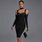 Long Sleeve Cut Out Midi Bandage Dress