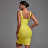 Strappy Sleeveless Plain Mini Bandage Dress