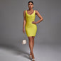 Strappy Sleeveless Plain Mini Bandage Dress