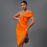 One Shoulder Embellished Bandage Dress