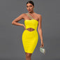 One Shoulder Cut Out Midi Bandage Dress
