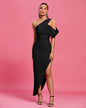 One Shoulder Bandage Maxi Dress