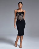 Lace Floral Bandage Backless Dress