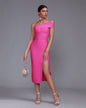 One Shoulder Midi Bandage Dress