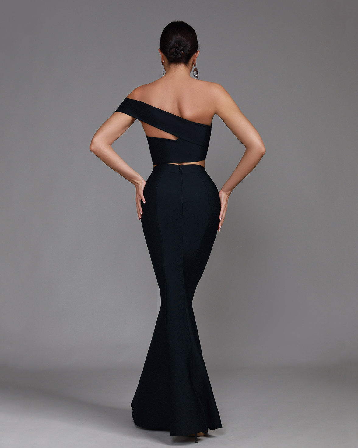 One Shoulder Crop Top & Maxi Skirt Set