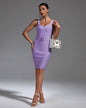 Lavender Sleeveless Bandage Dress With Belt