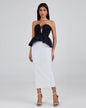 Black-white Strapless Bandage Dress