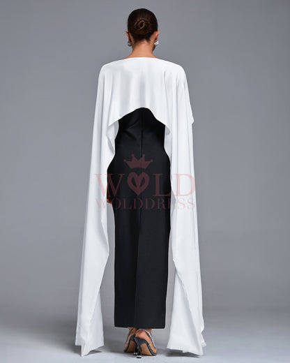 Strapless Bandage Dress With Satin Shawl