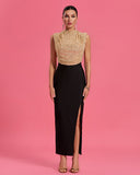 Sequin & Bandage Party Long Dress