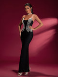 Pearl Detail Bandage Maxi Dress