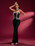Pearl Detail Bandage Maxi Dress