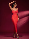 Sequin Chain Open Back Bandage Dress