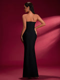 Pearl Detail High Slit Bandage Dress