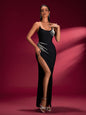 Pearl Detail High Slit Bandage Dress