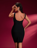 Silver Beadwork Mini Bandage Dress
