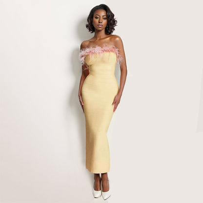 Yellow Bandage Dress PZC2340
