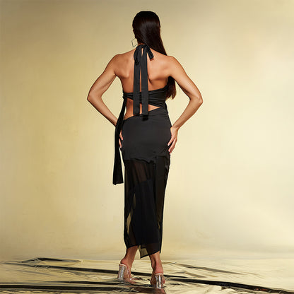 Asymmetric Cutout Midi Dress