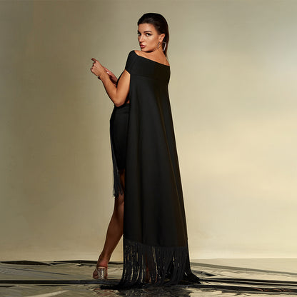 Off Shoulder Cloak Mini Bandage Dress PZC2496