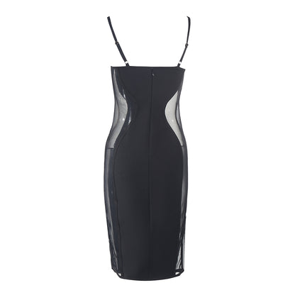 Strappy Sleeveless Hollow Out Over Knee Bandage Dress PZC2502