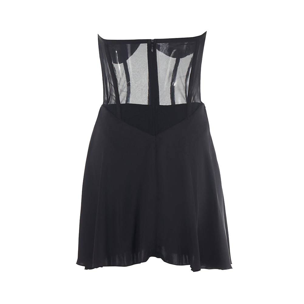 Strappy Sleeveless Perspective Mini Bodycon Dress PZC2573