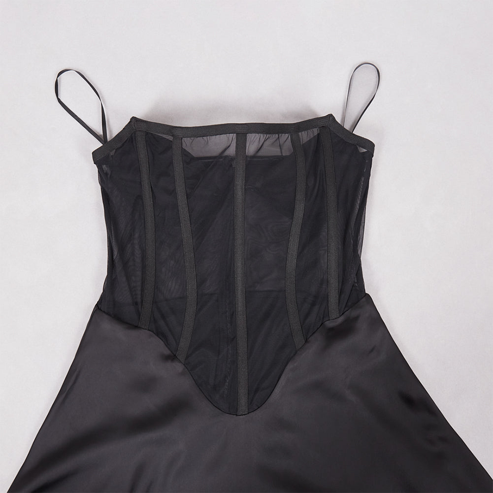 Strappy Sleeveless Perspective Mini Bodycon Dress PZC2573