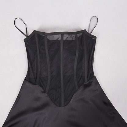 Strappy Sleeveless Perspective Mini Bodycon Dress PZC2573