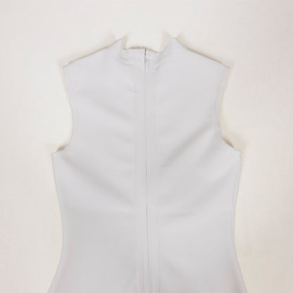 Semi-high Collar Sleeveless Tassels Mini Bandage Dress PZL2960