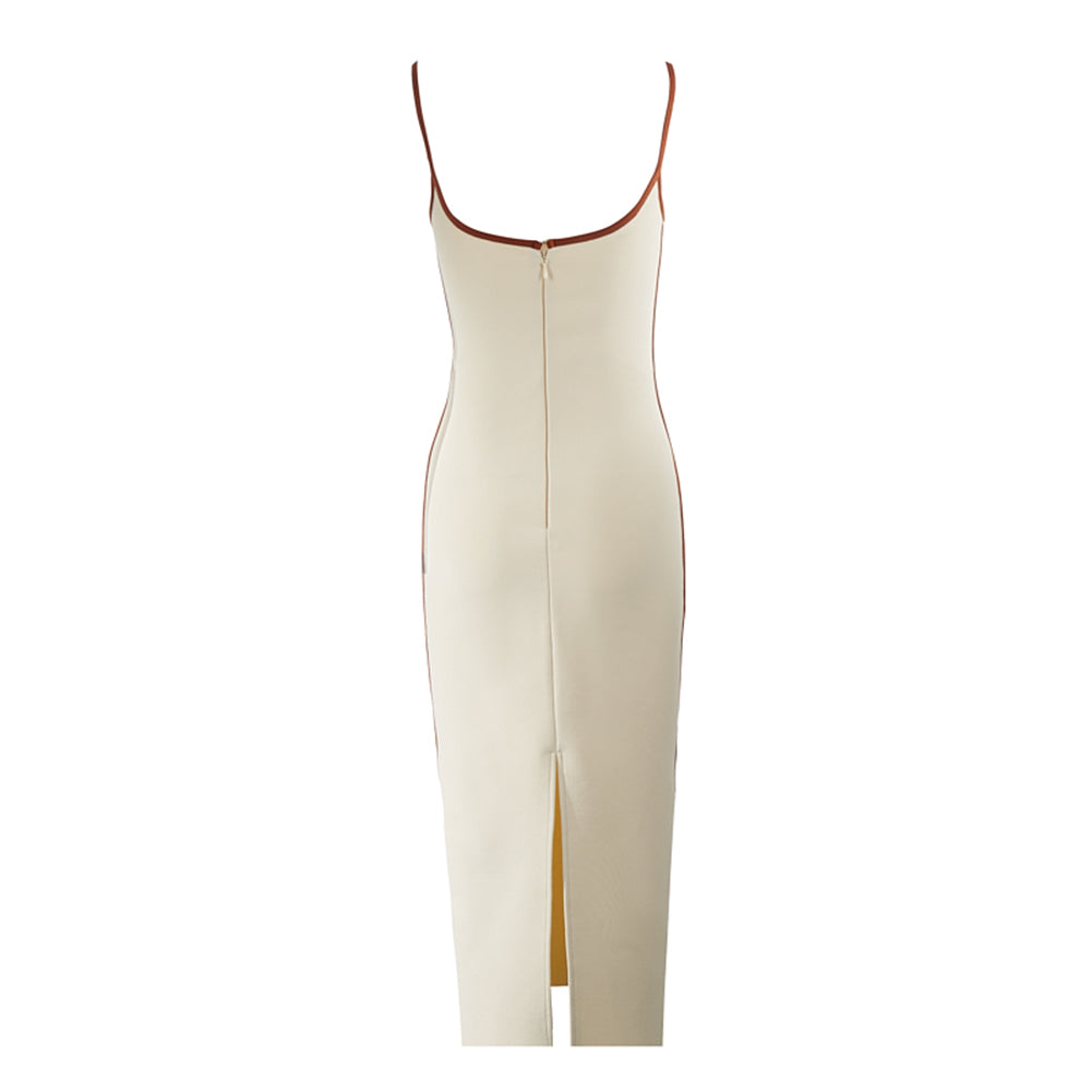Strappy Sleeveless Plain Midi Bandage Dress PZM103